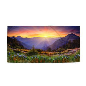 Ručník Západ slunce nad lesem - 50x100 cm