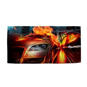 Ručník Auto v plamenech - 50x100 cm