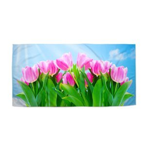 Ručník Růžové tulipány - 70x140 cm