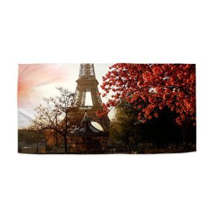Ručník Eiffelova věž a červený strom - 70x140 cm