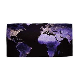 Ručník Světelná mapa světa - 50x100 cm