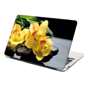 Samolepka na notebook Žluté orchideje - 38x26 cm