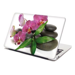 Samolepka na notebook Orchideje a kameny - 29x20 cm