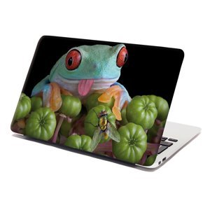 Samolepka na notebook Veselá žába - 38x26 cm
