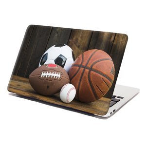 Samolepka na notebook Sportovní míče - 38x26 cm