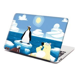 Samolepka na notebook Lední zvířátka - 38x26 cm