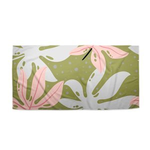 Ručník Bílé a růžové listy - 30x50 cm