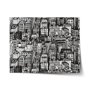 Plakát Kreslené mrakodrapy - 120x80 cm