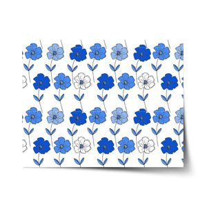 Plakát Modré květiny - 90x60 cm