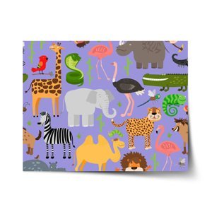Plakát Animované safari - 60x40 cm