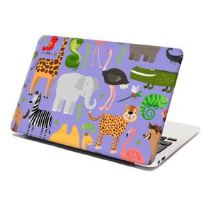 Samolepka na notebook Animované safari - 29x20 cm