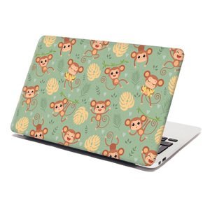 Samolepka na notebook Roztomilé opičky - 29x20 cm