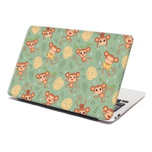 Samolepka na notebook Roztomilé opičky - 38x26 cm