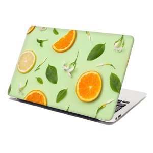 Samolepka na notebook Citrus a květ - 38x26 cm