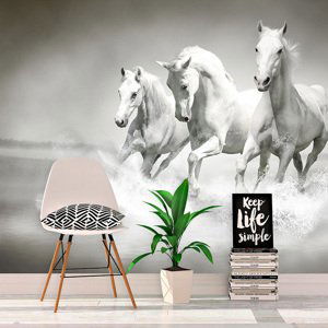 Tapeta Bílí koně - 125x75 cm