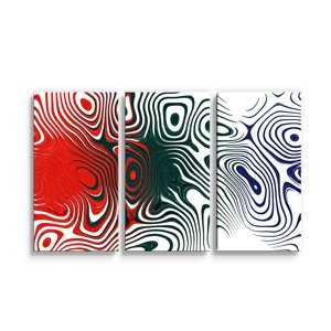 Obraz - 3-dílný Dvoubarevná abstrakce - 120x80 cm