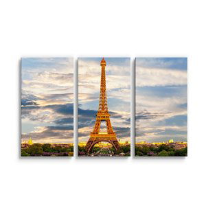 Obraz - 3-dílný Eiffel Tower 3 - 120x80 cm