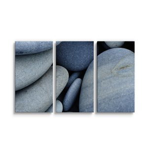 Obraz - 3-dílný Černé kameny - 120x80 cm