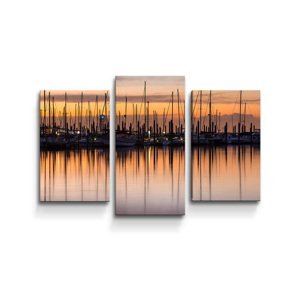 Obraz - 3-dílný Večerní přístav - 75x50 cm