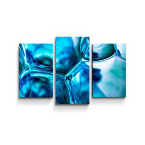 Obraz - 3-dílný Modré bubliny - 75x50 cm