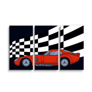 Obraz - 3-dílný Závodní auto - 120x80 cm