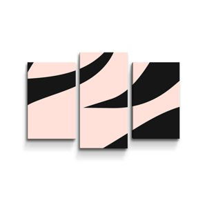Obraz - 3-dílný Růžový vzor zebry - 75x50 cm