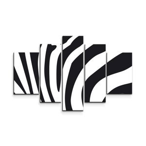 Obraz - 5-dílný Vzor zebry - 125x90 cm