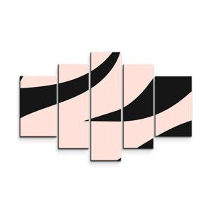 Obraz - 5-dílný Růžový vzor zebry - 125x90 cm