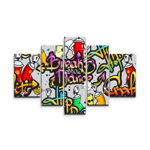 Obraz - 5-dílný Graffiti - 125x90 cm