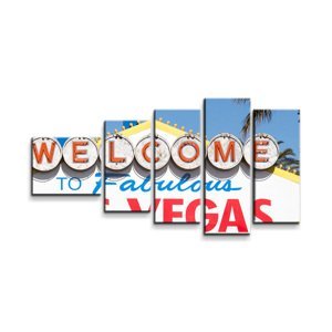 Obraz - 5-dílný Welcome to Las Vegas - 100x60 cm