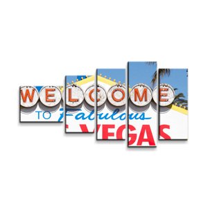 Obraz - 5-dílný Welcome to Las Vegas - 100x60 cm