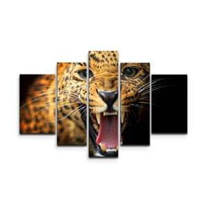 Obraz - 5-dílný Gepard 2 - 125x90 cm
