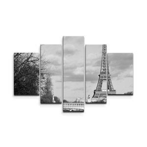 Obraz - 5-dílný Eiffelova věž 5 - 125x90 cm