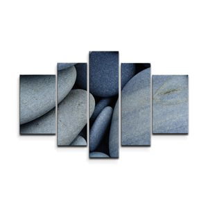 Obraz - 5-dílný Černé kameny - 125x90 cm