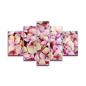Obraz - 5-dílný Růžové květy - 125x90 cm