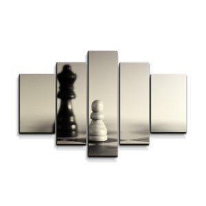 Obraz - 5-dílný Šachy - 125x90 cm