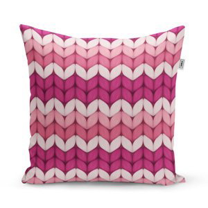 Polštář třídajíci růžové pletení - 40x40 cm