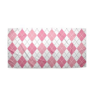 Ručník Růžové a bílé kosočtverečky - 50x100 cm