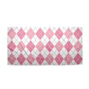 Ručník Růžové a bílé kosočtverečky - 70x140 cm