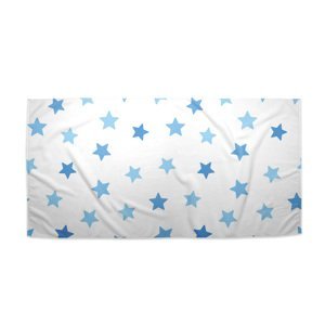 Ručník Modré hvězdy na bílé - 50x100 cm