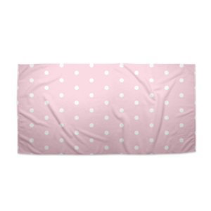 Ručník Bílé puntíky na růžové - 50x100 cm