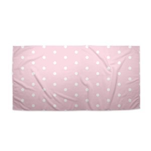 Ručník Bílé puntíky na růžové - 70x140 cm