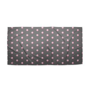 Ručník Růžové puntíky na šedé - 50x100 cm