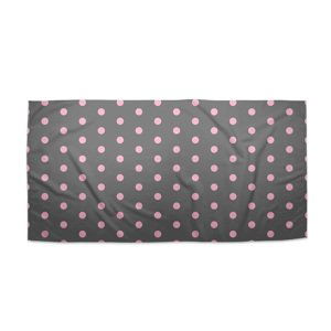 Ručník Růžové puntíky na šedé - 30x50 cm