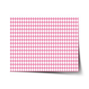 Plakát Růžovobílé kosočtverce - 120x80 cm