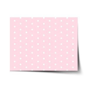 Plakát Bílé puntíky na růžové - 90x60 cm