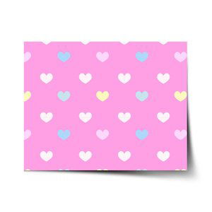 Plakát Srdce na růžové - 90x60 cm