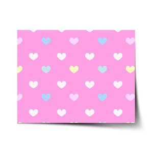 Plakát Srdce na růžové - 120x80 cm