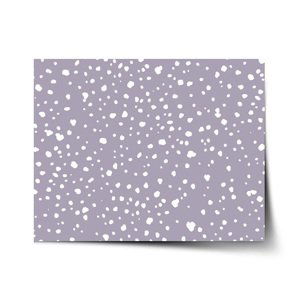 Plakát Bílé flíčky na fialové - 120x80 cm