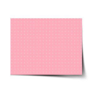 Plakát Bílé čárky na růžové - 60x40 cm